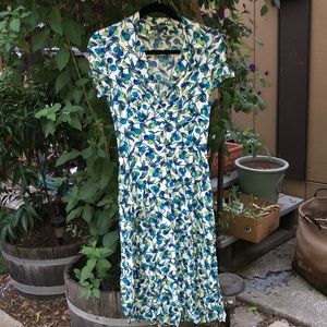 RARE Vintage Betsey Johnson Size Small Blue Cherry Shirt Dress, early 2000